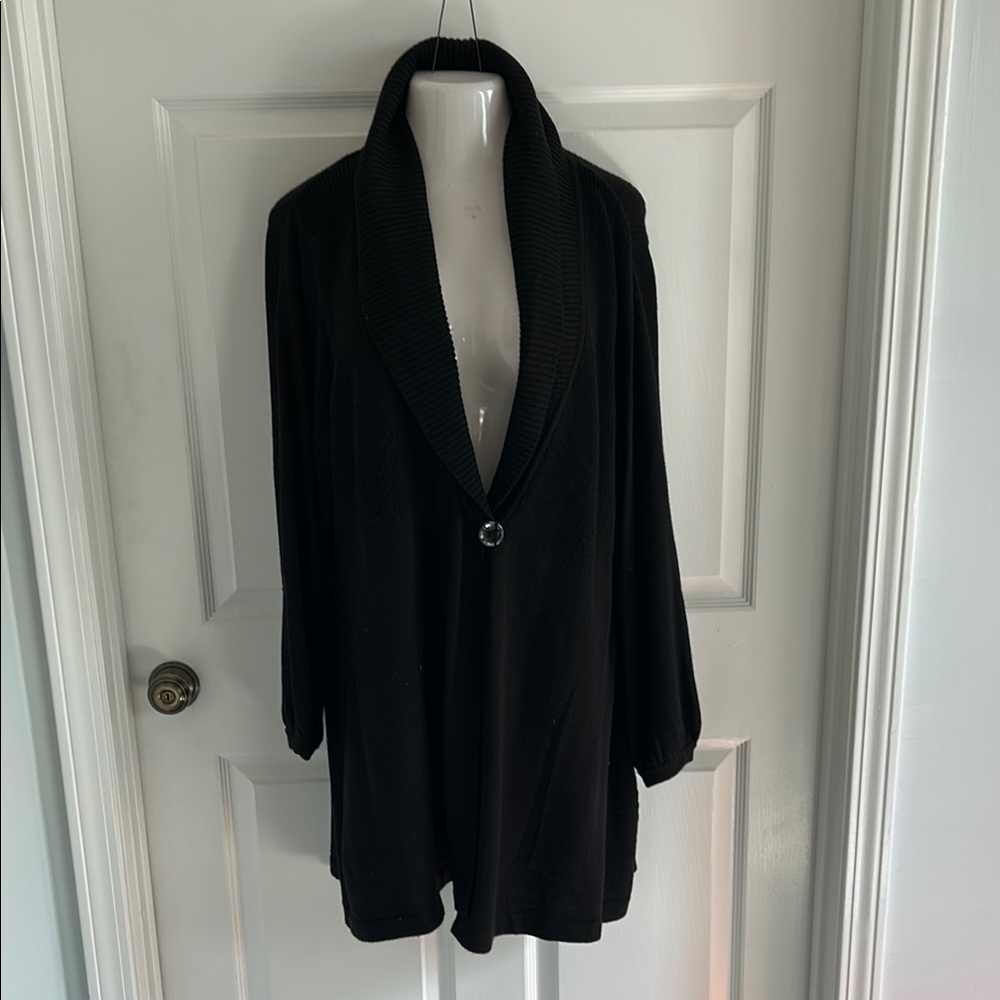 A. Giannetti Black Long Cardigan with Relaxed Sleeves